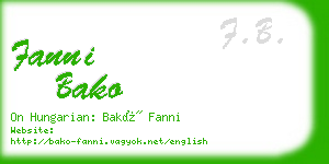 fanni bako business card